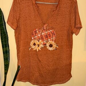 Maurices Burnt Orange Pumpkin Graphic Tee